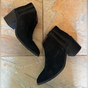 Suede black ankle boots